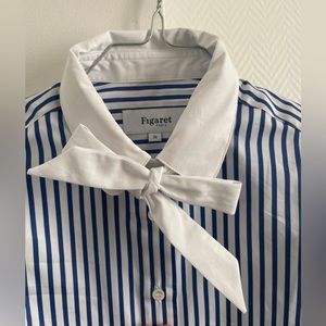Figaret Paris bleu marine striped shirt